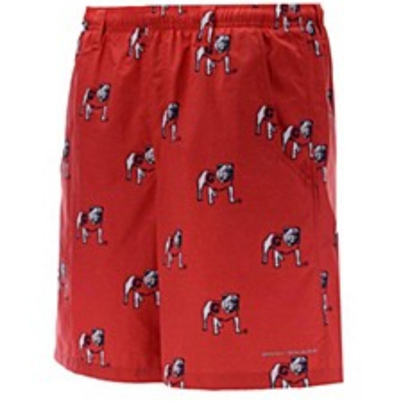 COLUMBIA Red Georgia Bulldogs Big and Tall Backcast Shorts - Picture 2 of 10